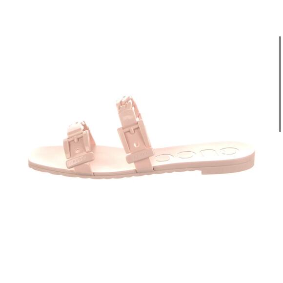 Gucci Teena Rubber Chain LinkSlides Nude Pink 6.5/7